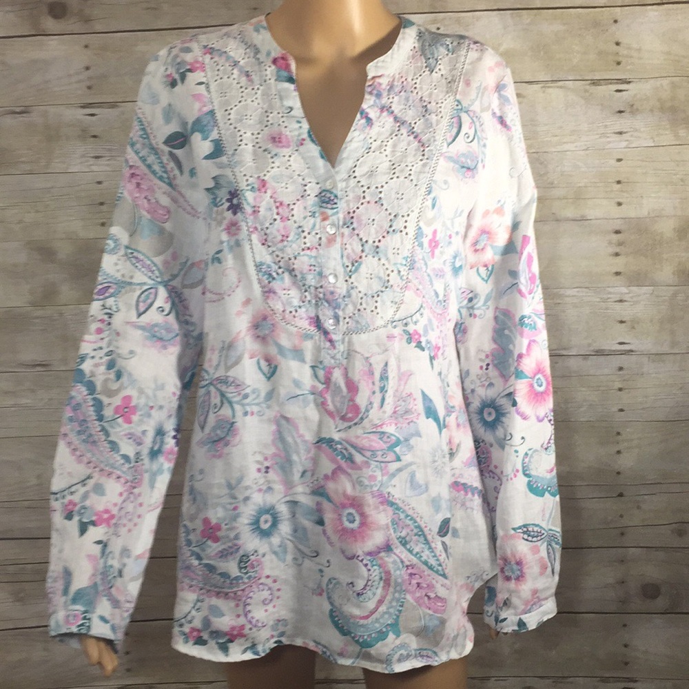 100% Linen Malvin I ❤️ Linen Germany Blouse size M